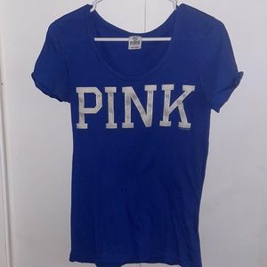Pink by Victoria secret blue tee shirt